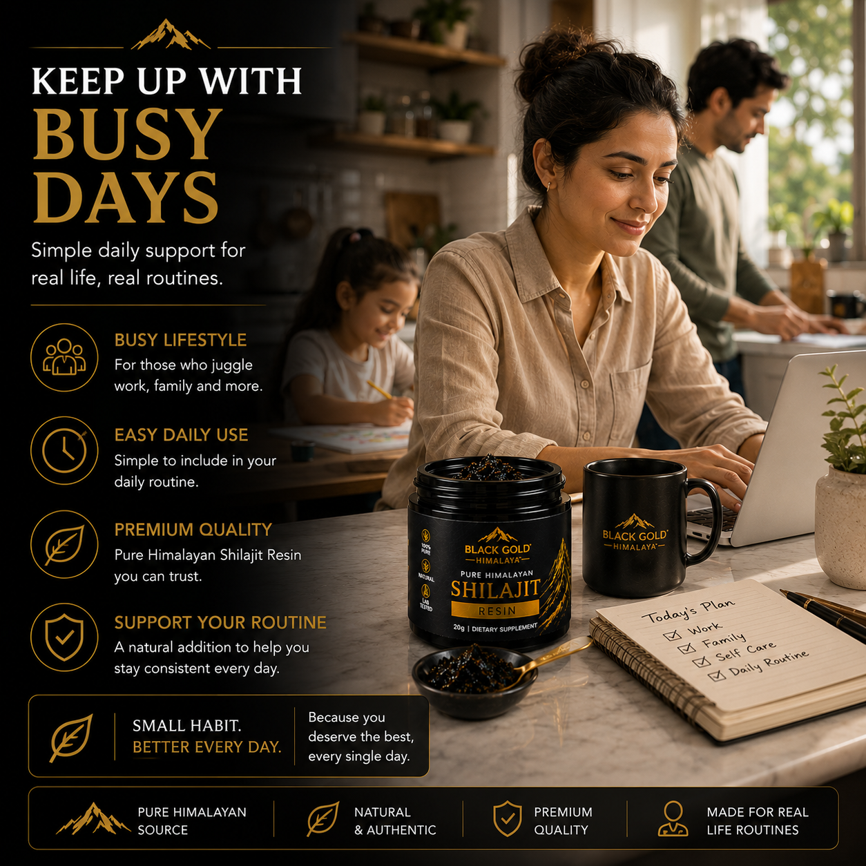 BLACK GOLD HIMALAYA™ Pure Himalayan Shilajit Resin | Premium Himalayan Source | Resin Form | Daily Wellness Ritual